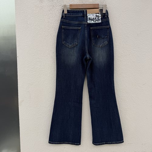 2026秋款JEANS红提子19077显瘦微喇牛仔裤女高腰弹力喇叭裤九分裤