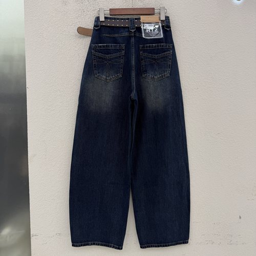 Jeans红提子19056 秋款正品韩版高腰显瘦百搭绣花弯刀裤女牛仔裤