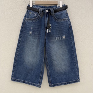 欧货Q FASHION JEANS佐拿 芭度玄风9621牛仔裤女七分磨破直筒裤夏