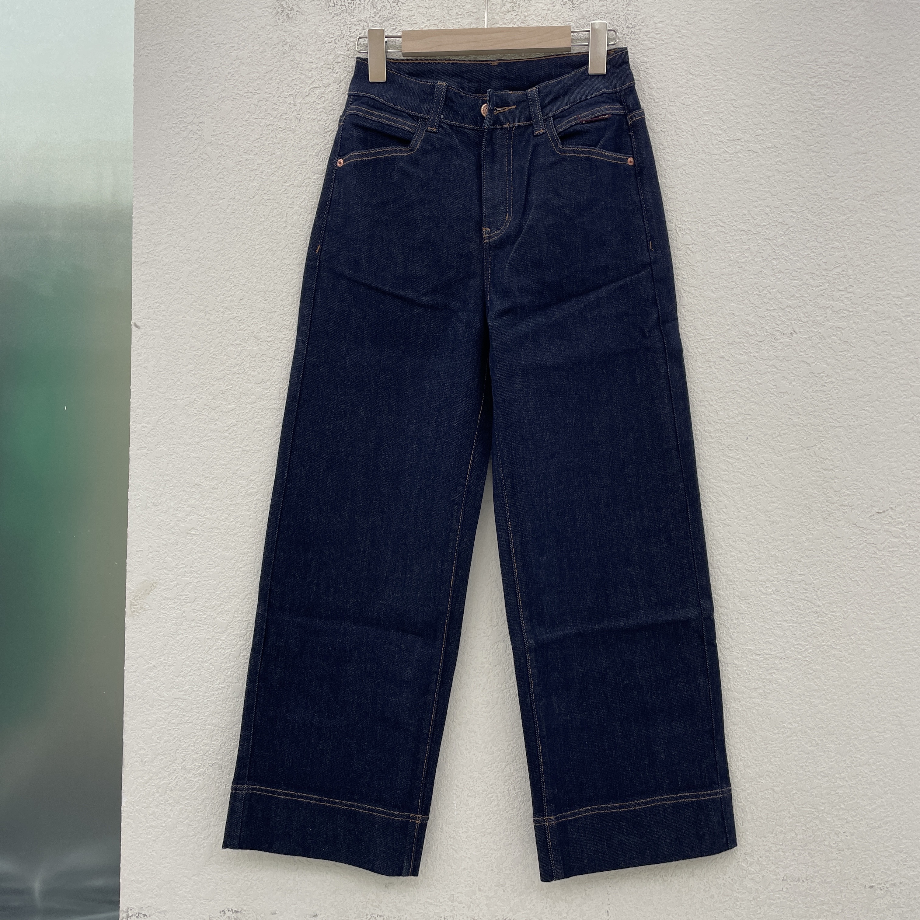 YAK JEANS阿里莎莎86807牛仔裤女普洗防褪色九分烟管裤显瘦直筒裤