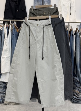 JEANS夏阿凡牛5730欧货时尚显瘦速干休闲阔腿裤高腰宽松超薄女裤