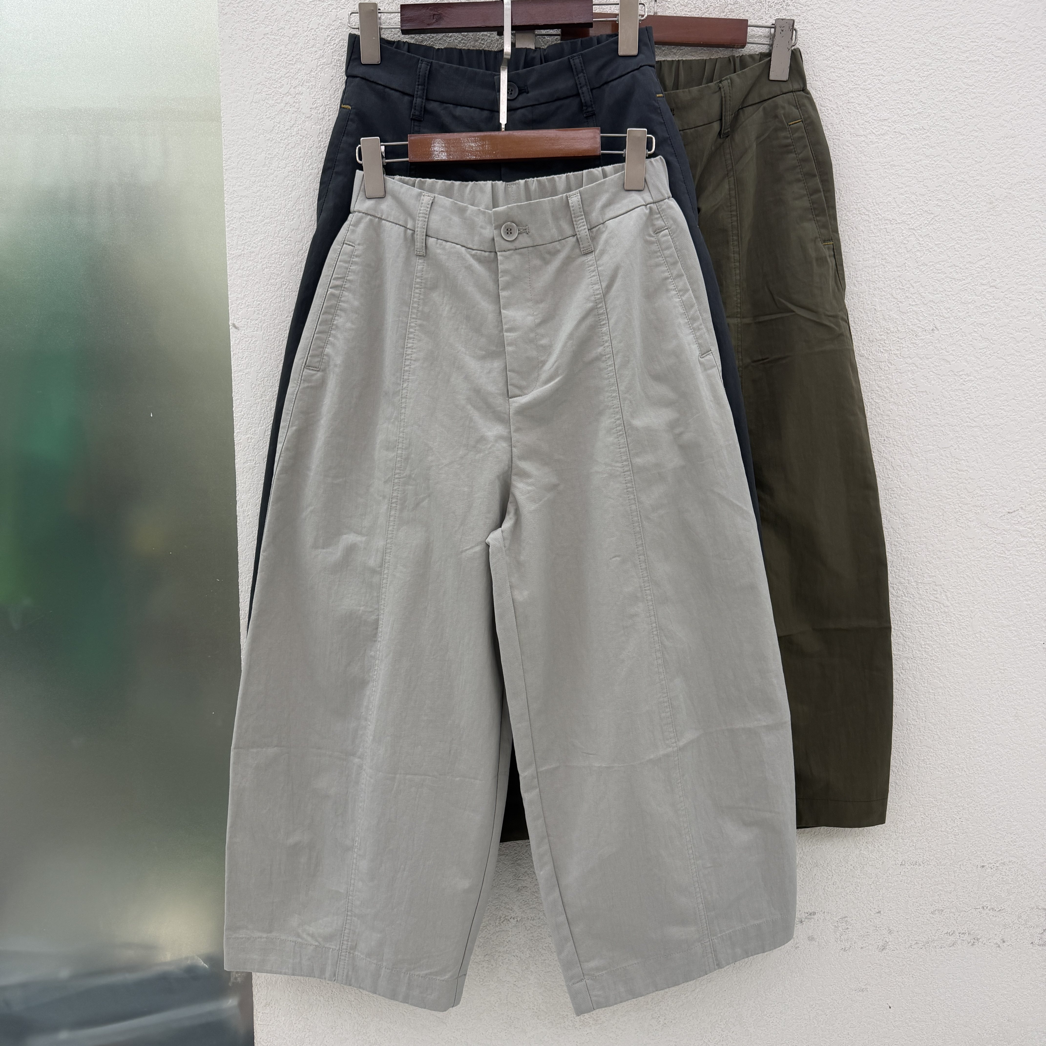 Jeans佐拿 芭度玄风9707 9708夏高腰宽松薄料八分弯刀裤女气球裤