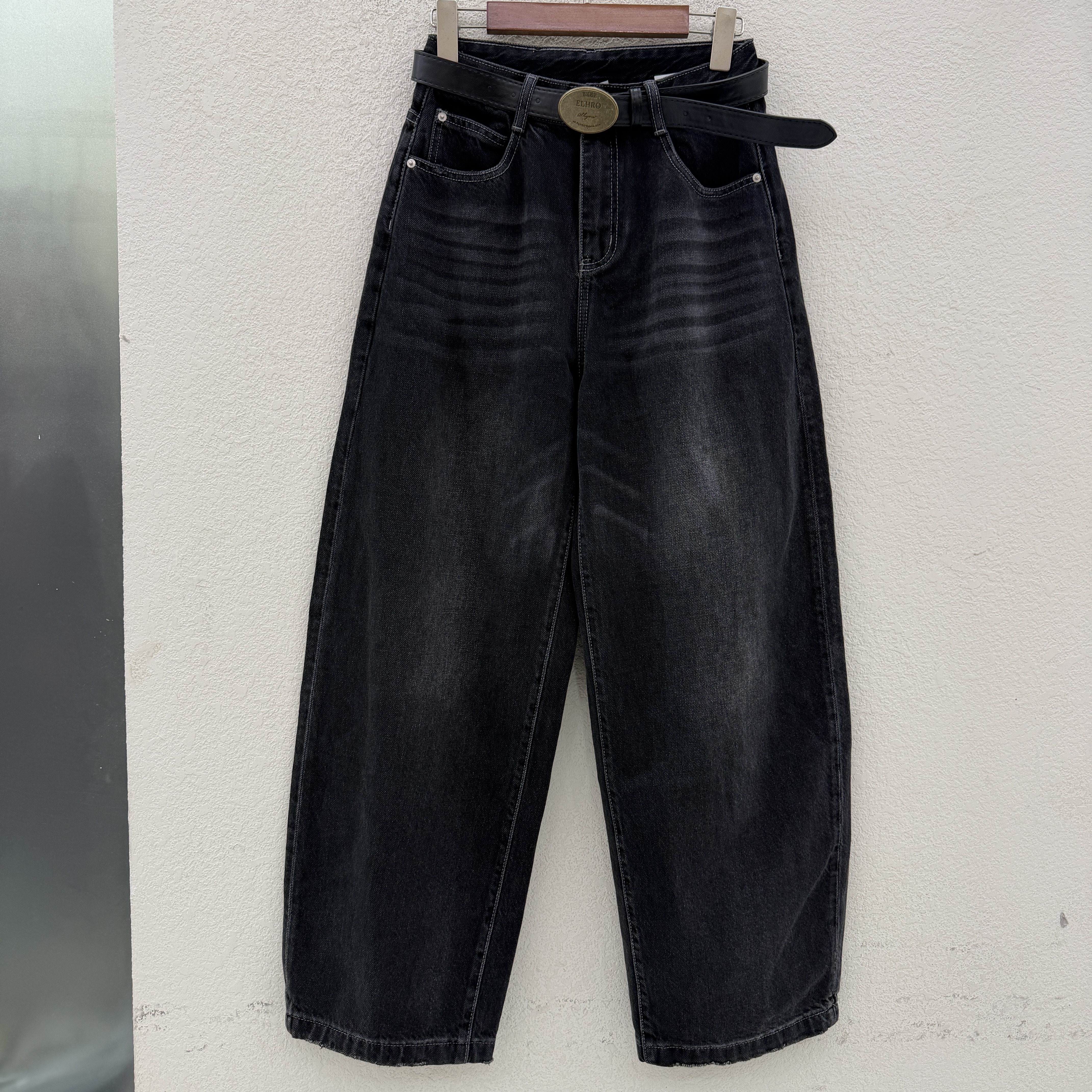 JEANS金蚂蚁26646秋新款无弹力显瘦弯刀裤女缩脚拖地牛仔裤秋2026
