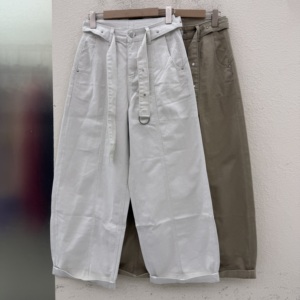 2026春夏欧货JEANS韩酷莱66351腰带弯刀裤女镰刀裤高腰牛仔裤YKK