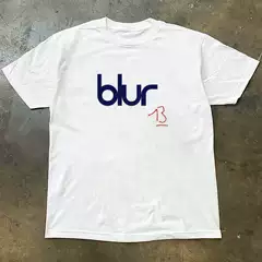 Blur Band Rock Punk T-Shirt American Street Style Loose 250g Heavyweight Pure Cotton Crew Neck Short Sleeve