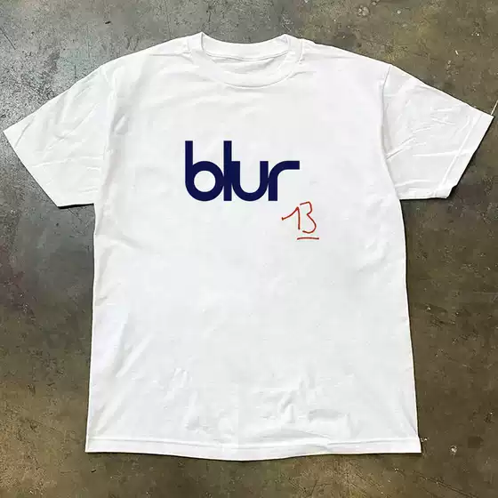 Blur Band Rock Punk T-Shirt American Street Style Loose 250g Heavyweight Pure Cotton Crew Neck Short Sleeve