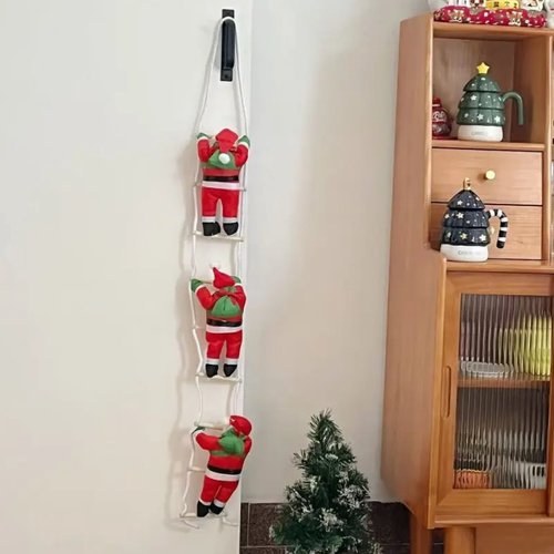 圣诞老人爬绳梯子公仔玩偶装饰