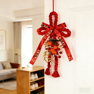 2026马年新款万字结入户门口挂件过年装饰新年福字中国结红色门挂