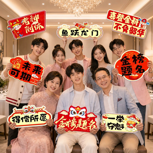 升学宴金榜题名手举牌拍照道具