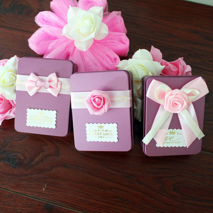 婚庆结婚创意定制喜糖盒子 马口长方形铁糖盒 可装烟 定做需3天