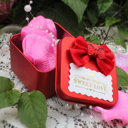 婚庆用品 马口铁喜糖盒子 喜糖铁盒 糖果盒结婚婚礼方形糖盒