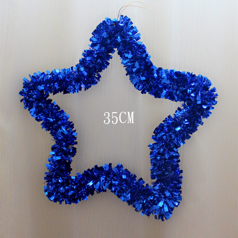 圣诞节装饰品铁丝五星星藤条毛条拉花彩带圣诞树挂件装饰场景用品