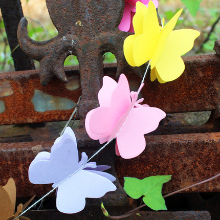 3层立体婚庆树串纸拉花进口卡纸片串生日派对拉花节庆装饰必备