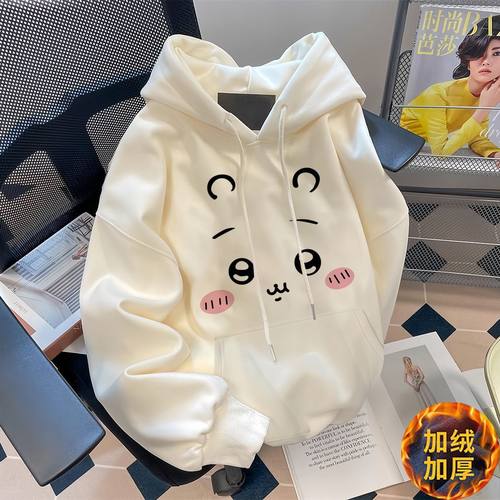 2024秋冬季新款儿童字母印花连帽卫衣女童中大童小学生加绒上衣服