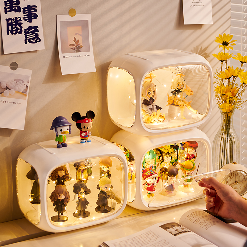 盲盒收纳盒泡泡玛特透明亚克力展示架popmart手办公仔太空舱框柜