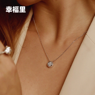 幸福里莫桑石S925纯银泡泡项链女鼻屎钻吊坠轻奢锁骨链情人节礼物