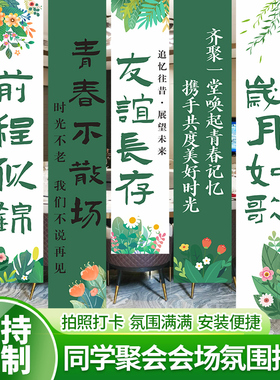 同学会场景布置装饰初高中班级聚会20纪念日氛围装饰横条幅挂布