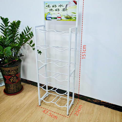 超市4.5-6.5L水桶架纯净水桶收纳架 放置展示支架带广告板