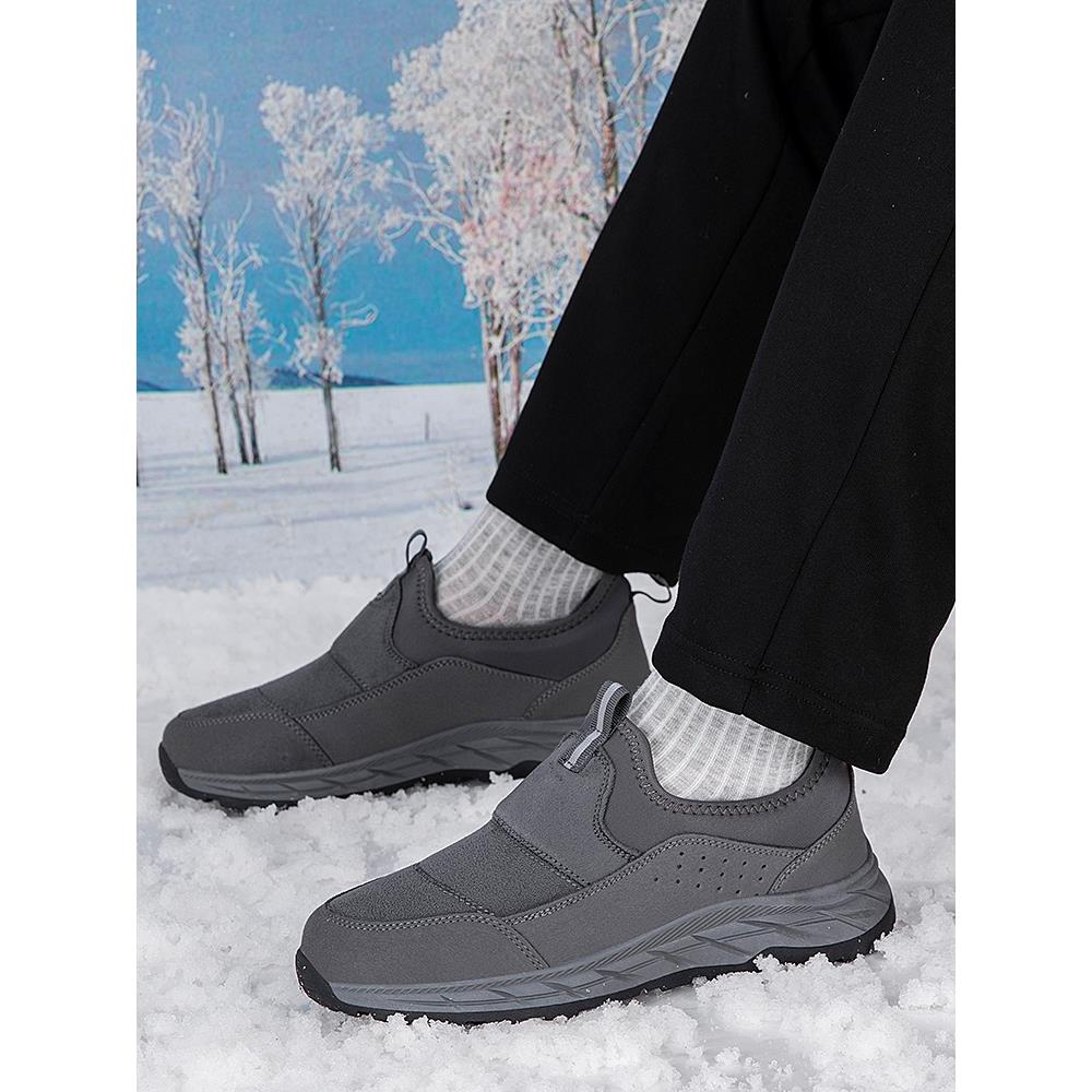 老人棉鞋男冬季加绒保暖爸爸鞋防滑防滑东北中老年老北京爷爷棉靴