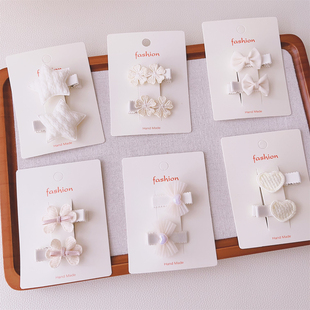 韩版儿童发饰婴幼儿不伤发全包布鸭嘴平夹小公主参加婚礼穿搭头饰