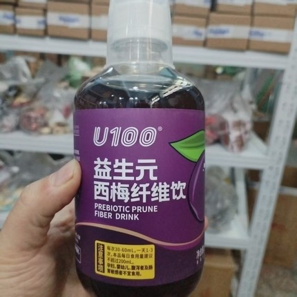 零食优选很忙U100益生元西梅纤维果饮果汁网红休闲小吃500ml大瓶