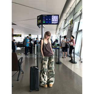 男女宽松高街百搭直筒拖地裤 JMJ 裤 复古水洗迷彩阔腿工装 美式