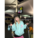 波点星星字母印花连帽开衫 卫衣男女春秋宽松休闲百搭外套 美式 JMJ