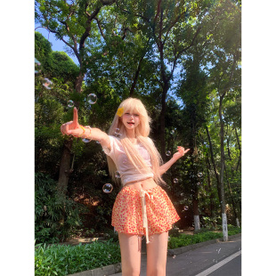 宽松休闲微透打底衫 JMJ美式 T恤男女夏季 短袖 上衣 复古慵懒风薄款