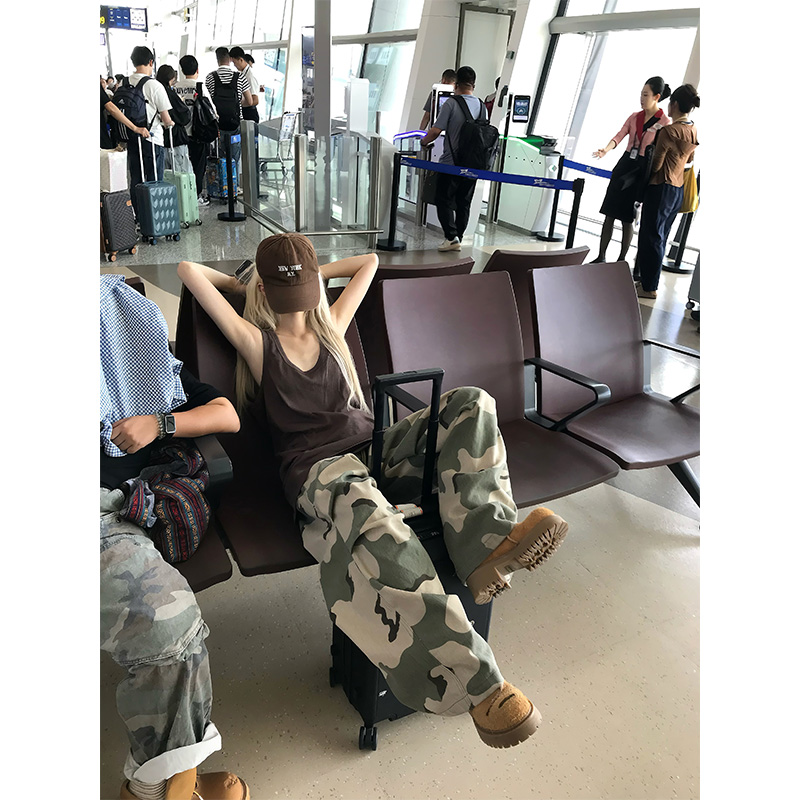 JMJ美式复古基础款无袖背心T恤男女夏季宽松休闲运动百搭吊带上衣