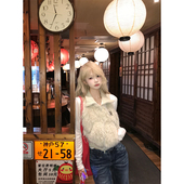 JMJ 叠穿外套 马甲男女宽松百搭潮流短款 秋冬美式 慵懒风毛绒无袖