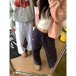 2024秋冬季 男女宽松ins长裤 美式 防寒保暖裤 菱格夹棉休闲棉裤 JMJ