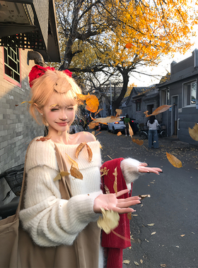 JMJ 韩系设计感一字领露肩纯欲针织衫毛衣女辣妹休闲显瘦百搭毛衫