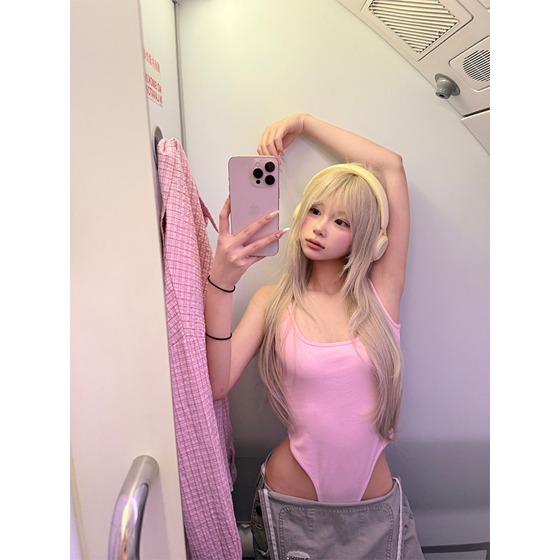 JMJ 美式设计感露背连体吊带背心女辣妹夏季显瘦性感内搭打底上衣图片