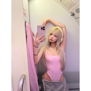 显瘦性感内搭打底上衣 设计感露背连体吊带背心女辣妹夏季 JMJ 美式