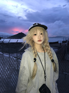 JMJ 美式复古简约基础款连帽卫衣男女春秋宽松百搭潮牌帽衫外套