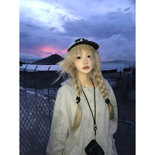 连帽卫衣男女春秋宽松百搭潮牌帽衫 复古简约基础款 外套 美式 JMJ