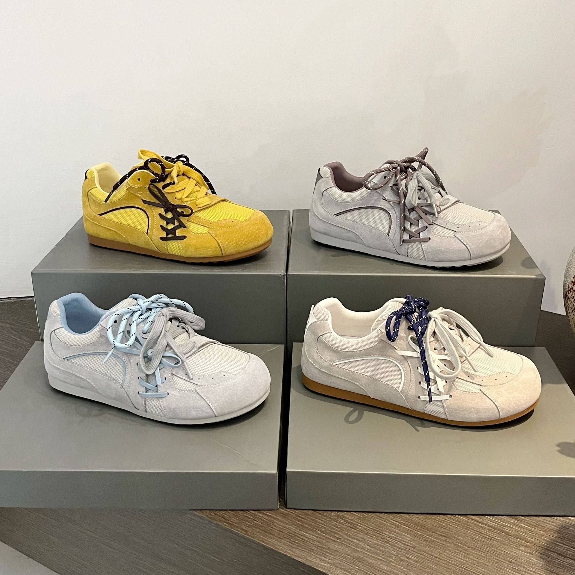 春日多巴胺德训鞋女ins潮2026复古新款内增高厚底拼接休闲运动鞋,女鞋,时尚休闲鞋,淘宝优惠券,粉丝福利购,淘宝优惠卷