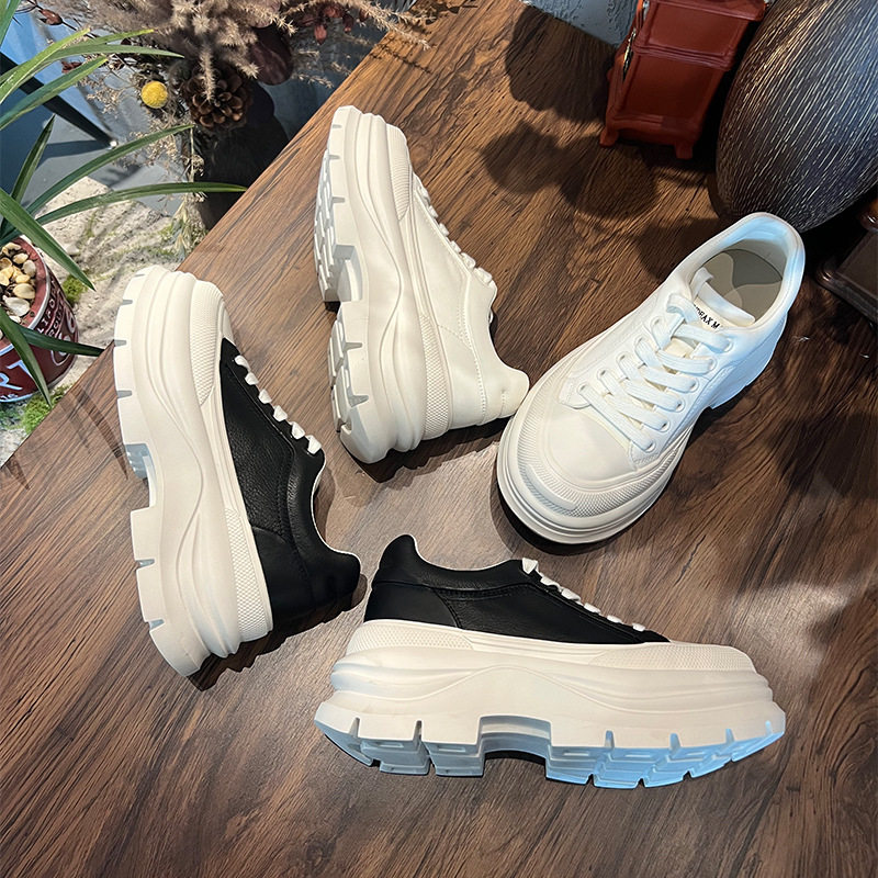 头层牛皮小白鞋2026春季新款厚底增高鞋百搭运动休闲鞋不累脚女鞋,女鞋,时尚休闲鞋,淘宝优惠券,粉丝福利购,淘宝优惠卷