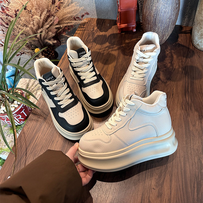 高帮小白鞋女2026春季新款百搭厚底鞋运动休闲板鞋软底不累脚女鞋,女鞋,时尚休闲鞋,淘宝优惠券,粉丝福利购,淘宝优惠卷