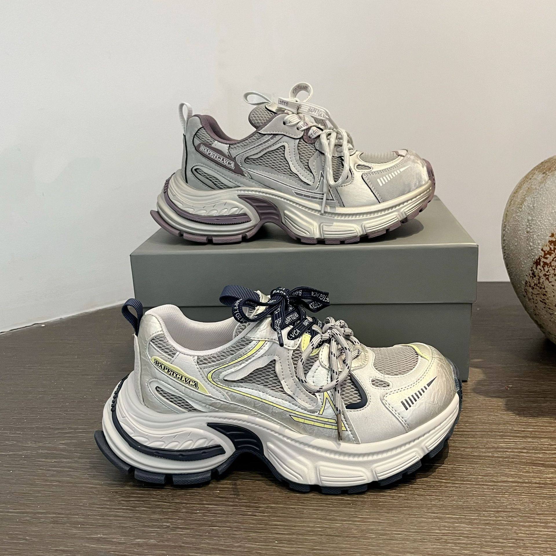 厚底增高拼色老爹鞋女2026春季新款网面透气运动鞋爆款炸街休闲鞋,女鞋,时尚休闲鞋,淘宝优惠券,粉丝福利购,淘宝优惠卷