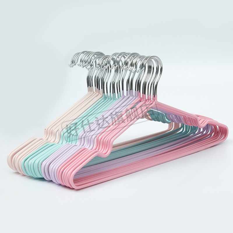 衣架铁质50个装实心室内男士家居酒店简约大人普通铁艺粉色壁挂