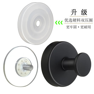 厨房不锈钢吸盘挂钩浴室强力胶毛巾钩免打孔单钩跨境衣帽钩黑挂勾