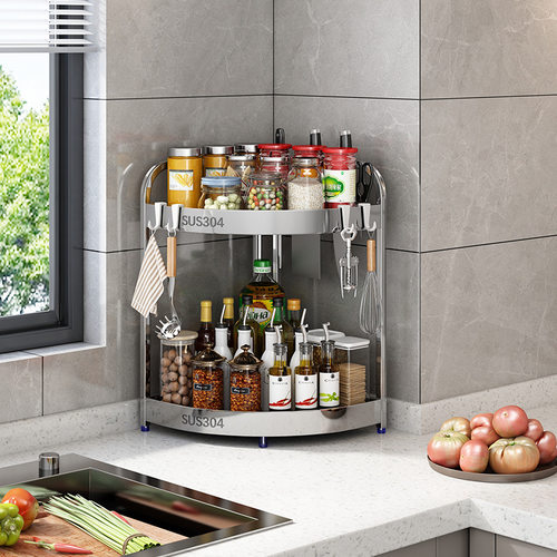 304不锈钢厨房置物架调味品三角