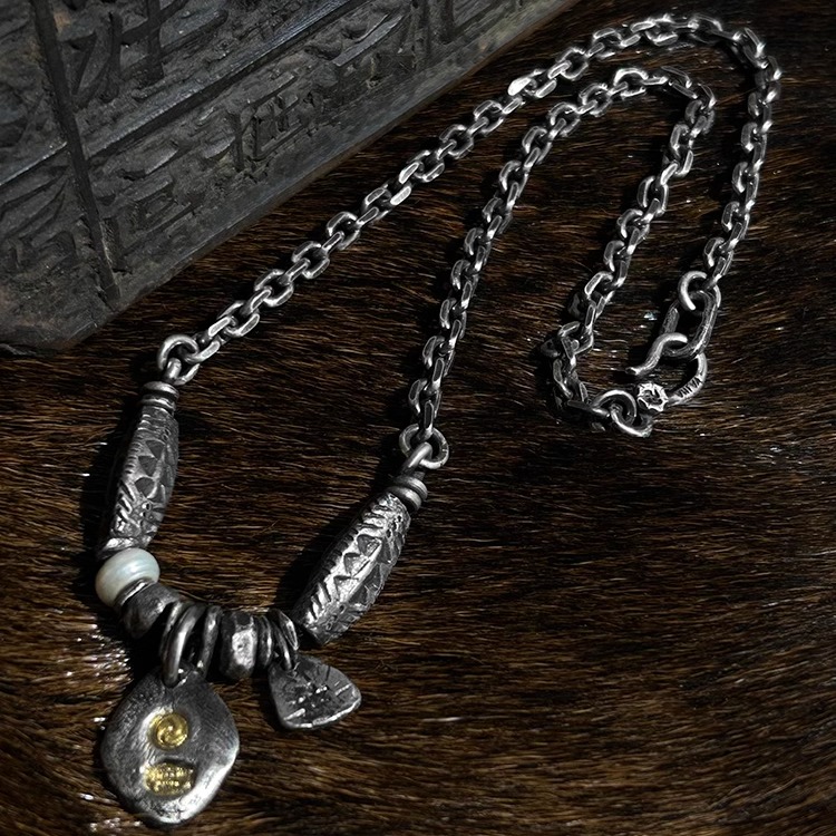 原创苍鹰银锁骨链颈链