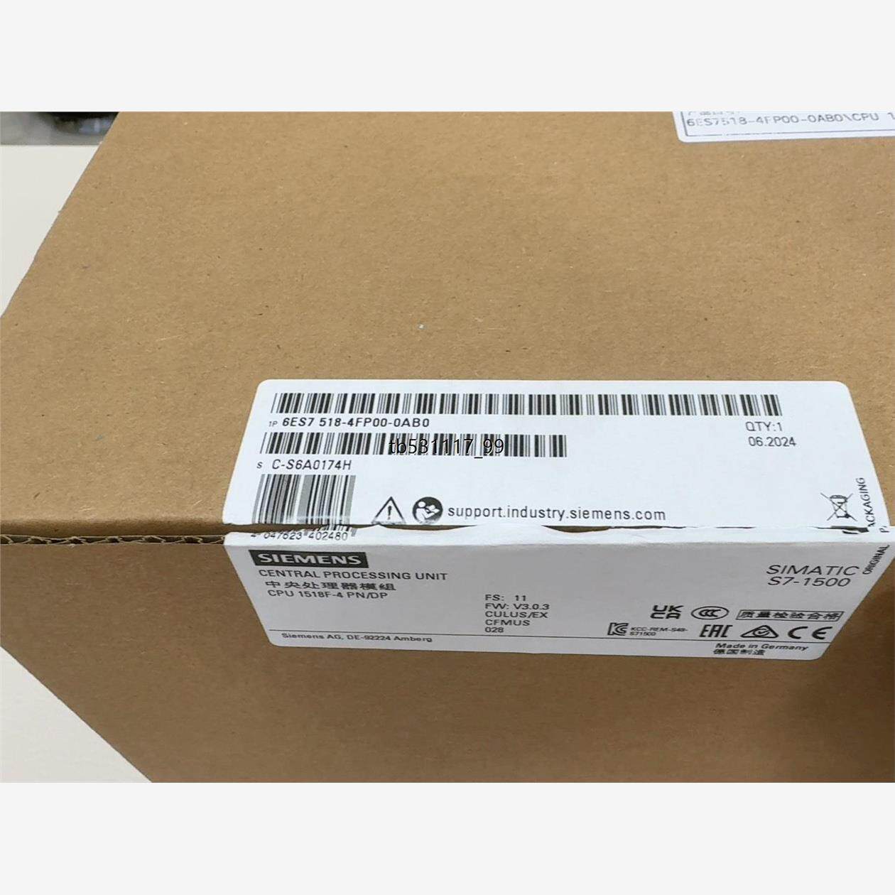 现货6ES7 518-4FP00-0AB0 全新仅开封，图片为实议价