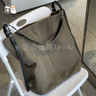 Adidas阿迪达斯三叶草休闲美拉德复古单肩包挎包拎包托特包KT0862