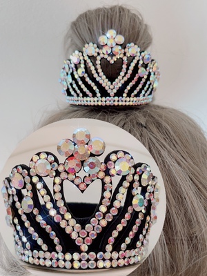 水钻皇冠艺术体操舞蹈啦啦操盘发发圈花样滑冰头发饰品丸子头发绳