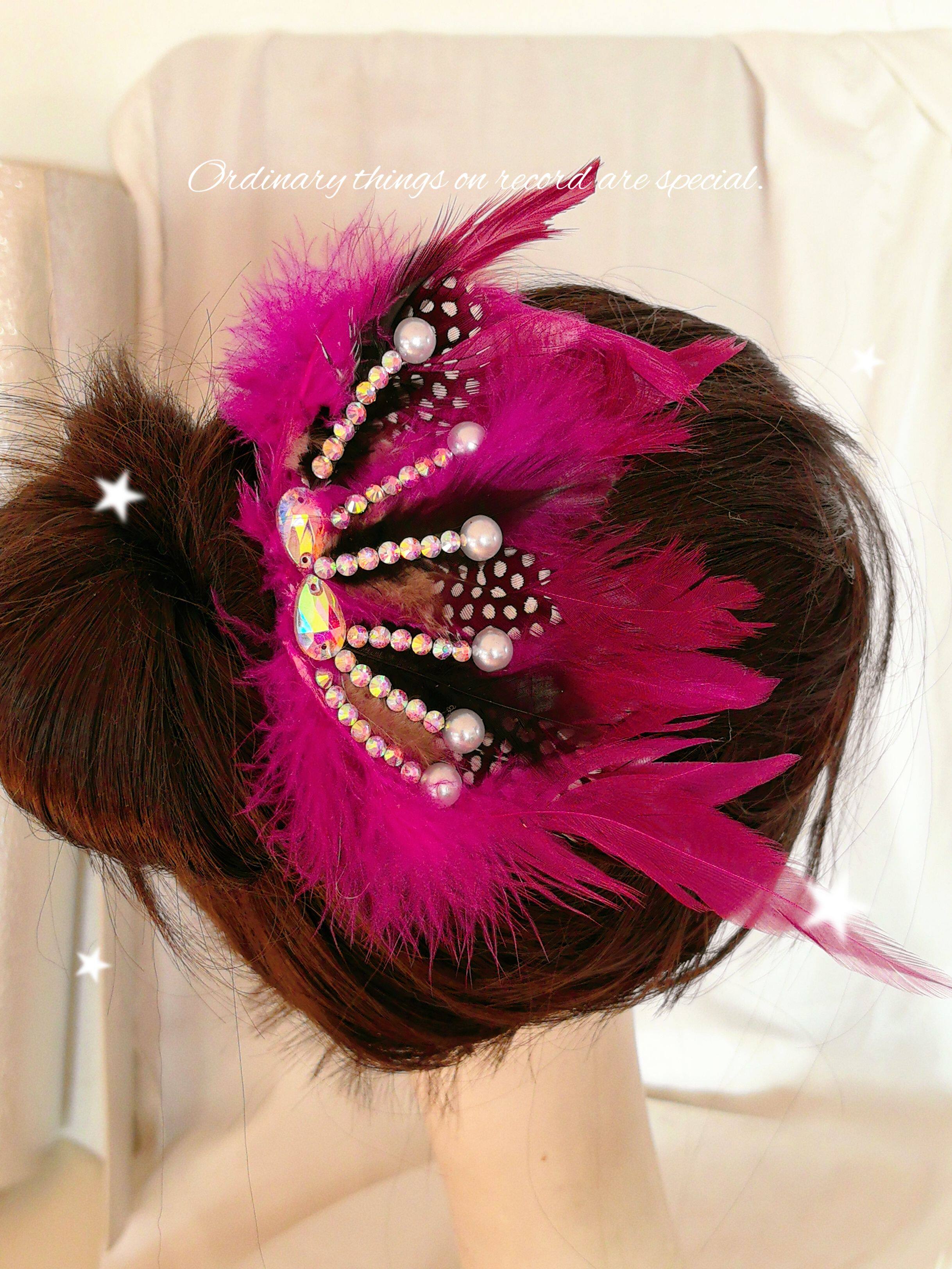 专业摩登舞拉丁舞蹈滑冰比赛镶钻羽毛头饰头花成人儿童舞蹈头饰