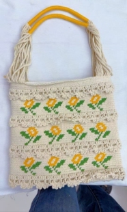 手工钩织包成品繁花钩织包有内衬带拉链不起球