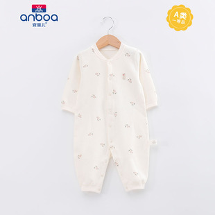 安宝儿婴幼儿爬服男女宝宝秋季长袖连体衣冬季保暖内搭打底哈衣服